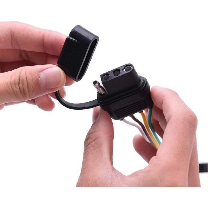 NEWSUN® Universal 4-Way Flat Y-Splitter Plug For Tailgate Light Bars & Trailer Lights,Plug & Play Adapter Extension Harness Wiring Plug 4 Pin