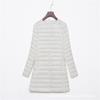 New Down Jacket Women's Light, Medium and Long Fashion and Thin White Duck Down Snap-button Round Neck Warm Liner Jacket