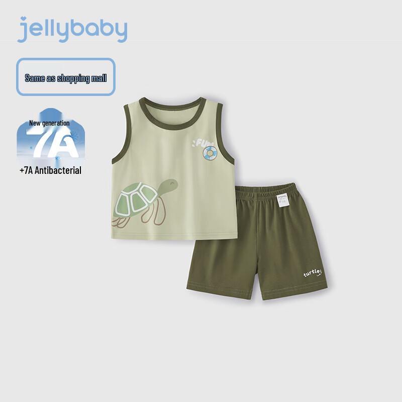 JELLYBABY 7A Antibacterial Cartoon Boy s Summer Vest & Shorts Set 120