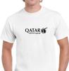 T-shirt Bianca con Logo Nero Qatar Airways Compagnia Aerea