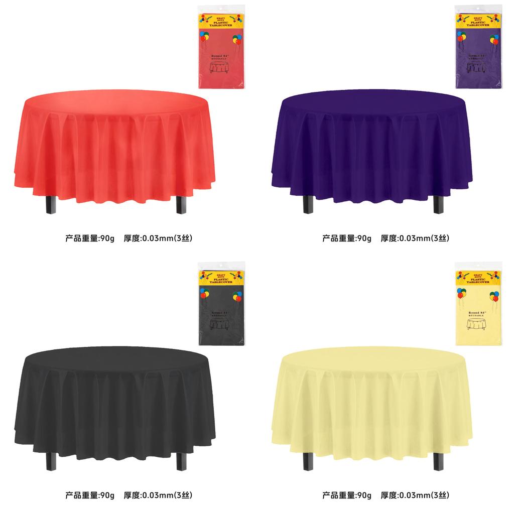 Classic Disposable Round Plastic Disposable Tablecloth With Waterproof Finish For Party Events And Hotel Use