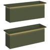Garden Planter with LED 2 Pcs Olive Green 30 * 100 * 30 Cm