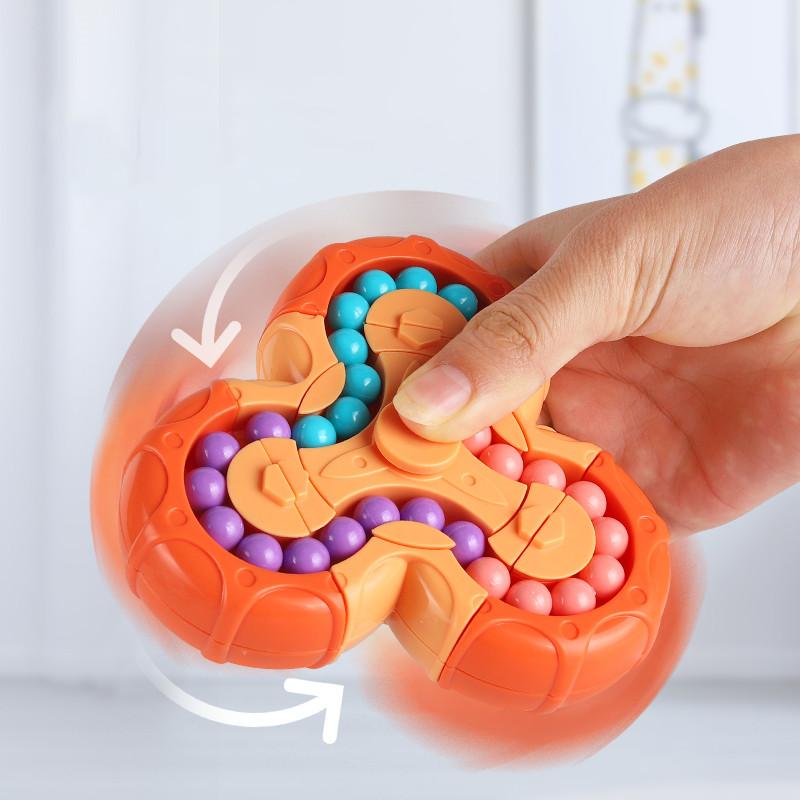 New Six-sided Rotation Finger Bean Intelligence Gyro Antistress Fingertip Cube Learning Educational Magic Disk For Kids Gift