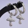 1 Paar Silberfarbene Liebesherz Schleifenknoten Charms Ohrringe Edelstahl Creolen Ohrringe Für Damen Herren Accessoires Sonnenblumen Schmuck