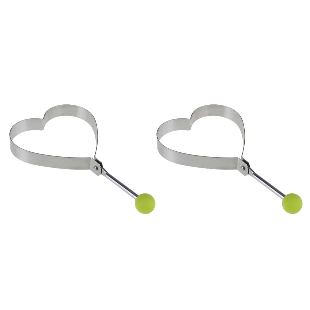 1/2 Pcs Stainless Steel Egg Ring Square Fried Egg Molds Egg Muffins Omelet Maker with Anti-scald Handle Easy Clean for Breakfast