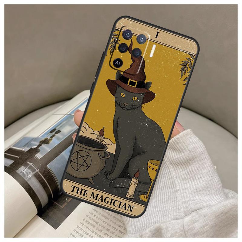 Witch Cat Case For Oppo A16 A76 A96 A60 A98 A58 A78 A18 A38 A80 A40 A77 A57 A17 A74 A54 A94 A15 A5 Pro