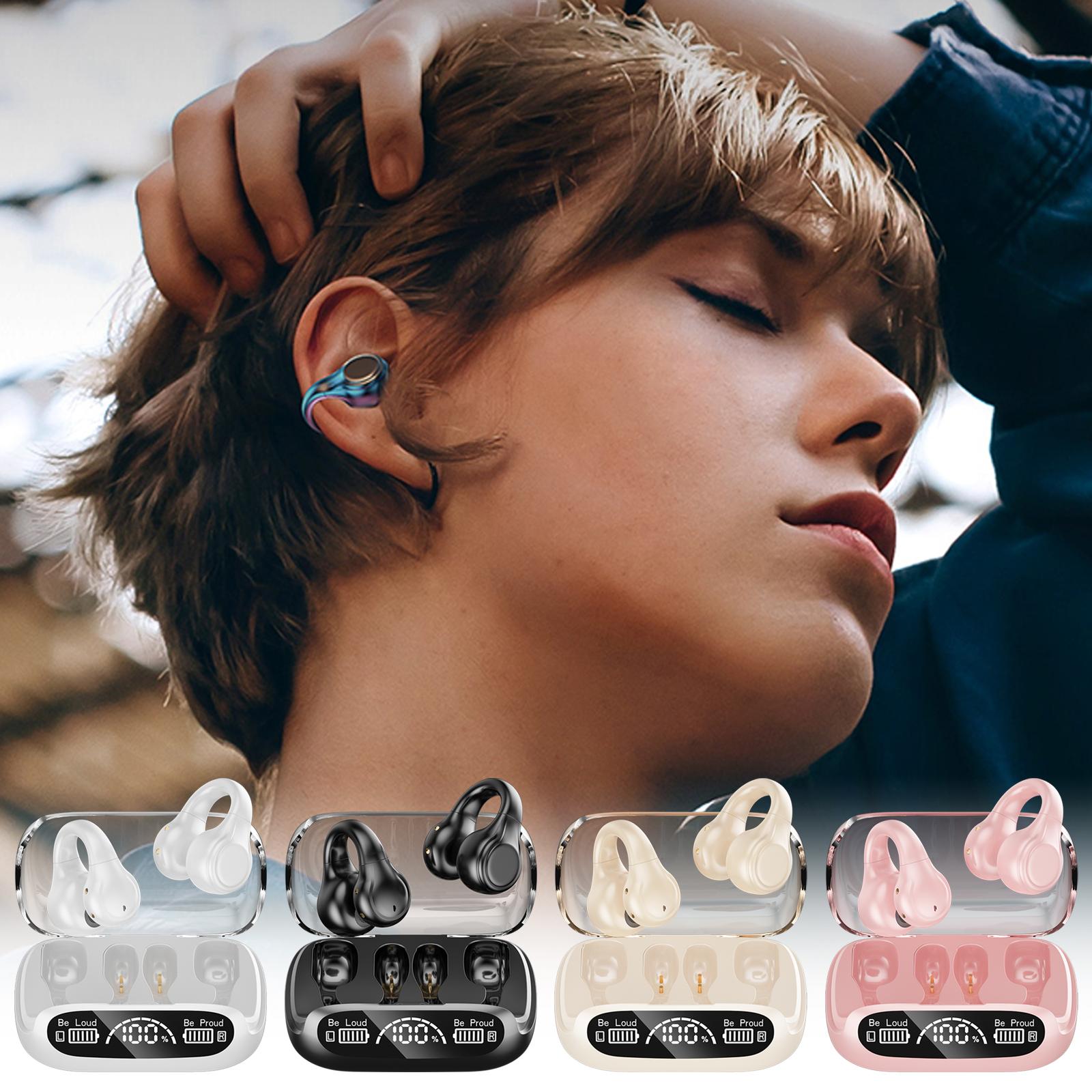 

Waterproof TWS Bluetooth-compatible 5.3 Headphone with Clear Voice Calls Noise Cancelling Bone Conduction Headset рожевий