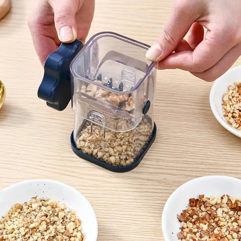 Multifunction Manual Grinder, Hand Crank Nut Crusher for Walnuts Almonds Chocolate & Fruits, Portable Kitchen Tool