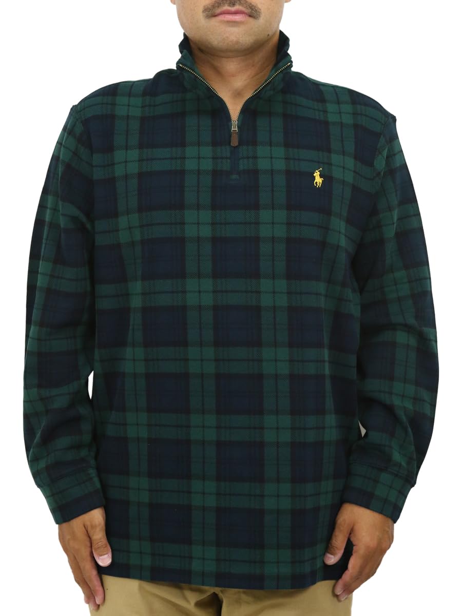 

Polo Ralph Lauren Estate Rib Cotton Check Size Multicolor Men s Half-Zip Sweatshirt, Small, (Product Code 01020103)