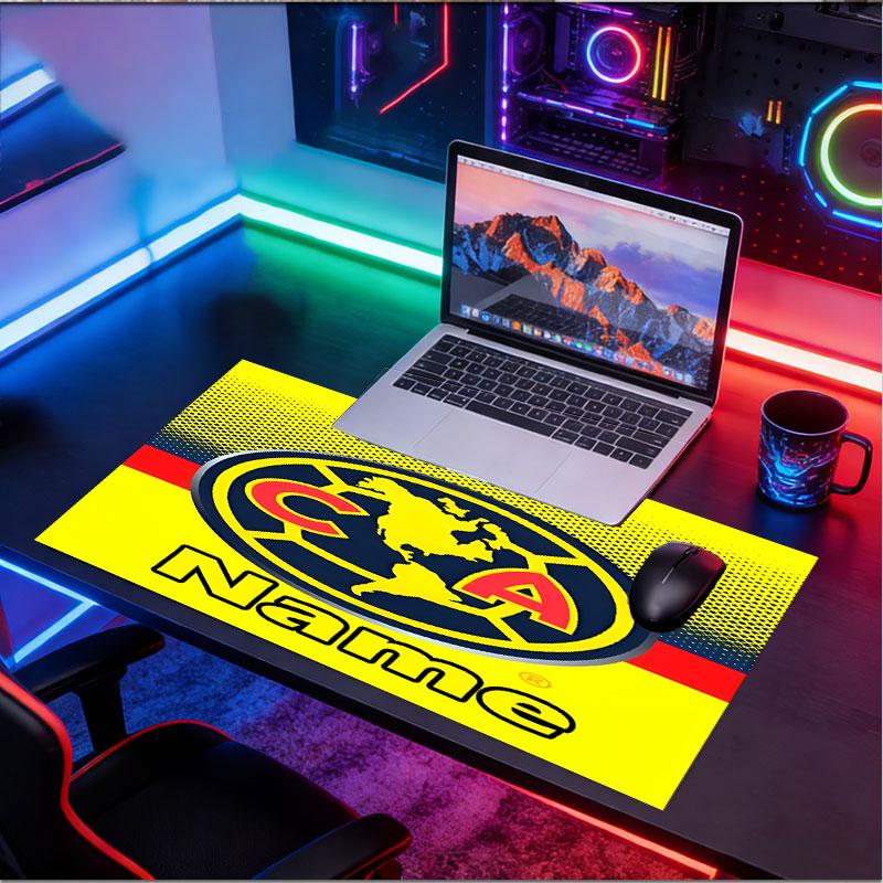Custom Name Personalized Club America Pattern Mousepad, Laptop PC Desk Mat, Decorative Desk Mat for Home Keyboard Pad Gift