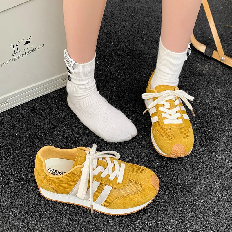 

Thick-soled mesh breathable women s spring and summer new versatile retro thin sports and leisure shoes 35 жёлтый