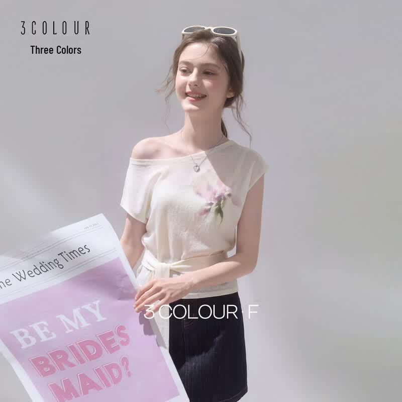Sancai 2026 Summer Floral Print T-Shirt M