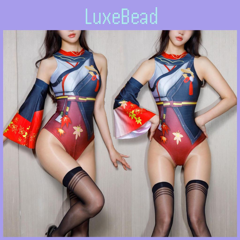 Original Sin Cosplay Costume Kaedehara Kazuha's Anime Swimsuit Outfit