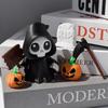 Halloween Decoration Set, Cute Grim Figurine With Pumpkins And Accessories, 3.46 Inch Height