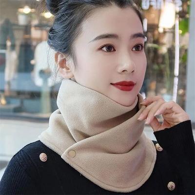 Winter Fleece Neck Scarf Thickened Warm Autumn Winter Neck Scarf Women's Plush Scarves Double Layer Neckerchief Scarf Ring