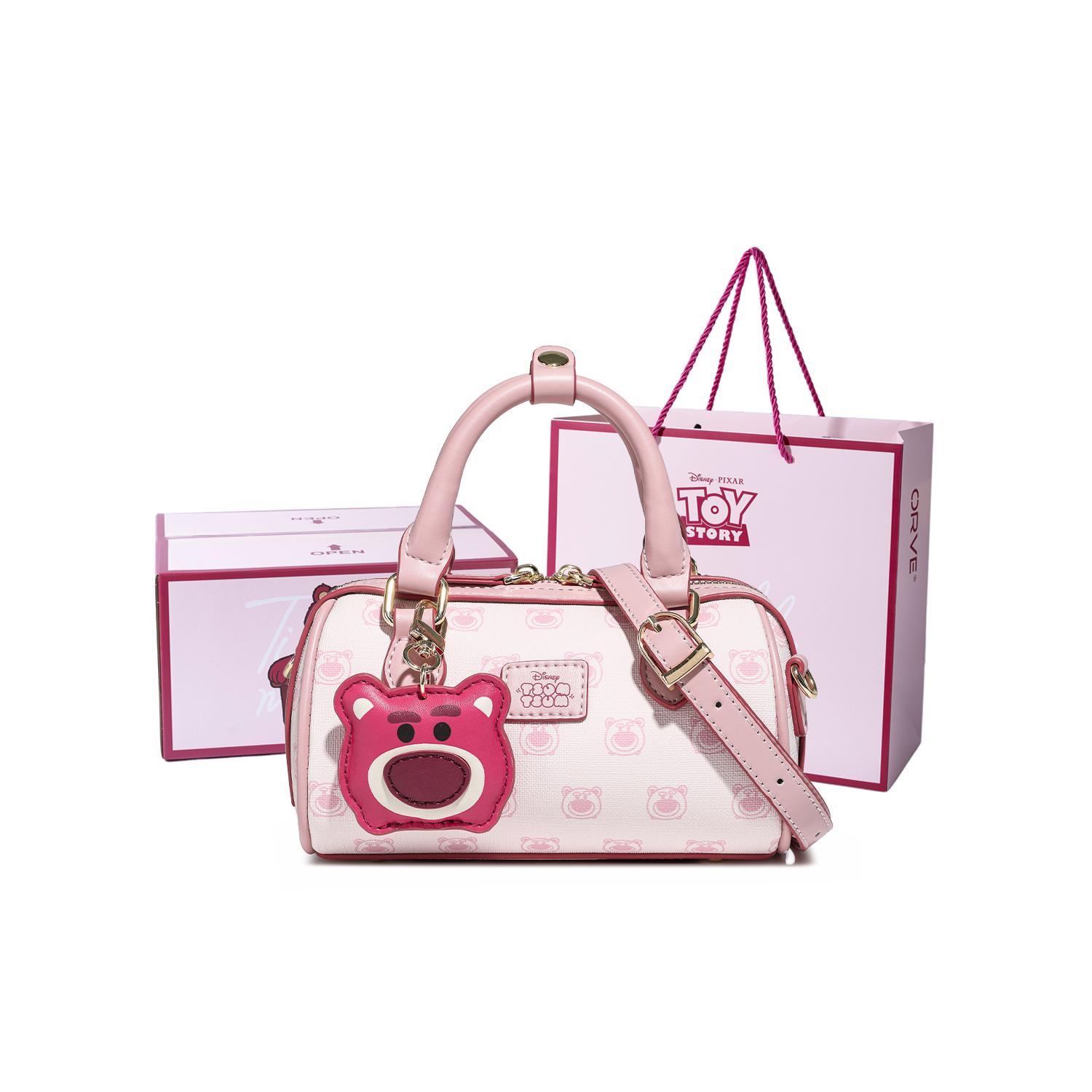 

New Disney Strawberry Bear Series Pvc Crossbody Bag, Shoulder Bag, Handbag Regular Women s BMK-71455M 19.6*10.9*9.9CM