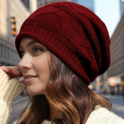 Automne Hiver Chapeau Laine Tricoté Lâche Femmes Nouvelle Mode Revers Fin Velours Décontracté Chaud Protection Oreilles Chapeau Bouclé