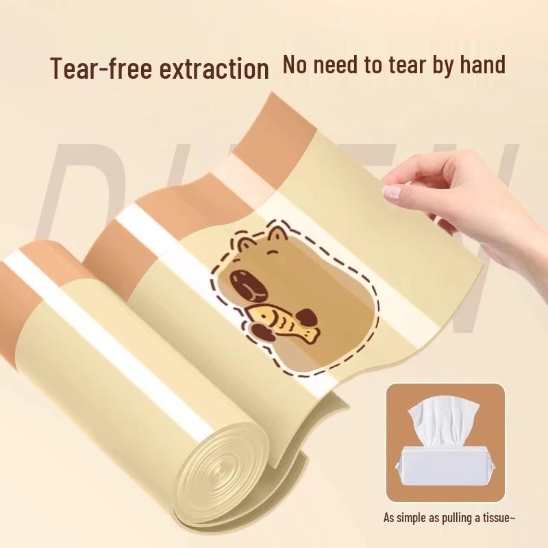 Pengyou Si Capybara Tear-Free Thickened Drawstring Privacy Trash Bags for Office & Kitchen