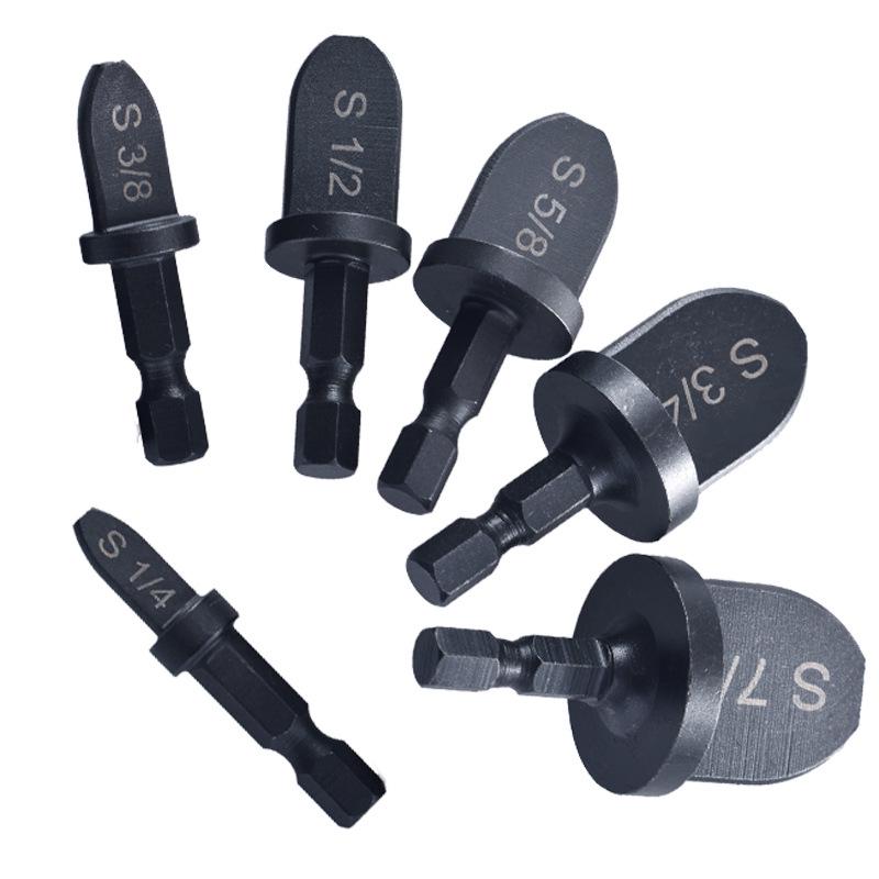 6-Piece British Electric Drill Hexagonal Copper Tube Reamer Set for Air Conditioner Repair