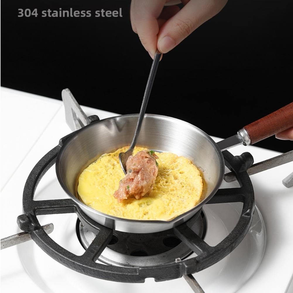 Patelnia ze stali nierdzewnej 304 z żaroodporną drewnianą rączką, bez powłoki, dla zdrowego doświadczenia gotowania