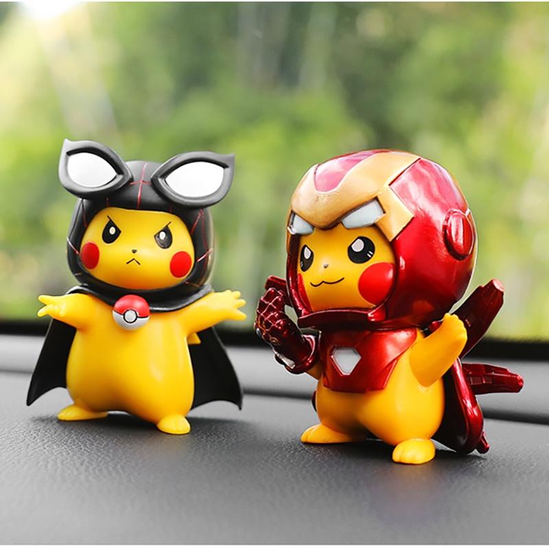 Marvel Avengers Infinity War Captain America Figure Collection Pikachu Ornament