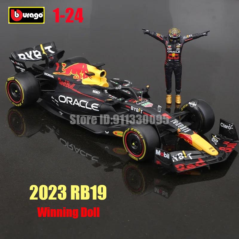 Burago 1:24 2023 F1 Mercedes-AMG W14+Gewinnpuppe 44# Hamilton 63# Russell Lack Formel 1 Legierung Super Spielzeugauto Modell