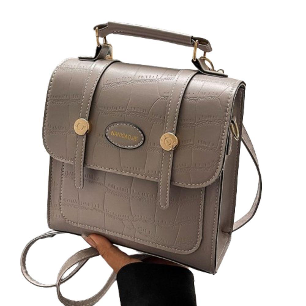 

All Match Crossbody Bag PU Leather Handbag Portable Shoulder Bag Women серый