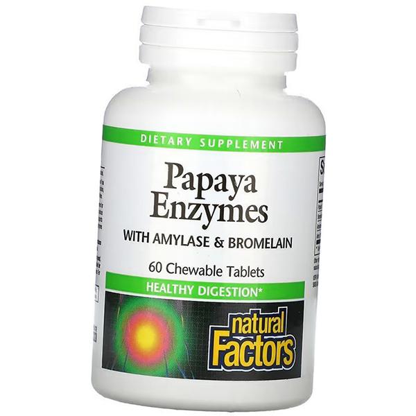 Пищеварительные Ферменты, Papaya Enzymes, Natural Factors (69406002)
