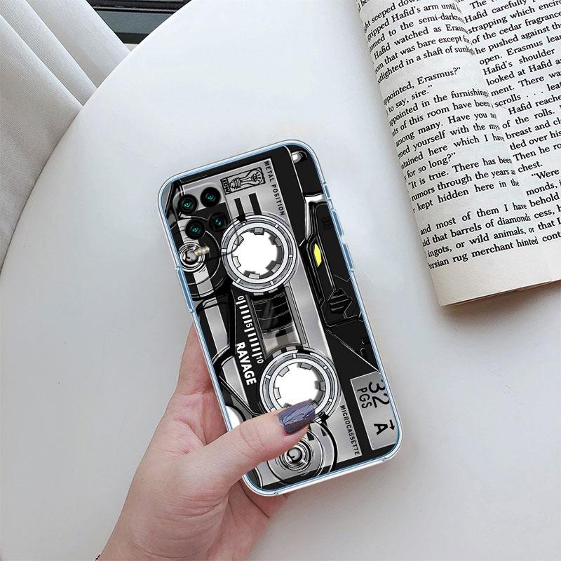 Vintage Boombox Tape Transparent Phone Case for Motorola Moto G7 G8 G9 G84 G85 G73 G24 G15 Z2 Play Power Plus