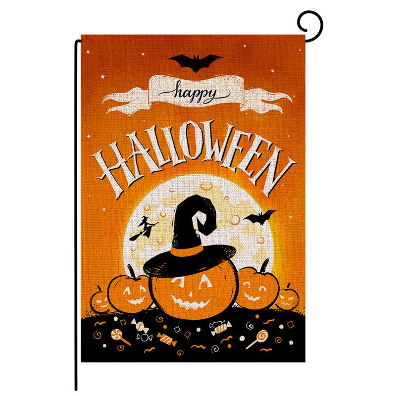 Double-Sided Halloween Garden Flag: Creative Pattern Yard Decoration Colorful
