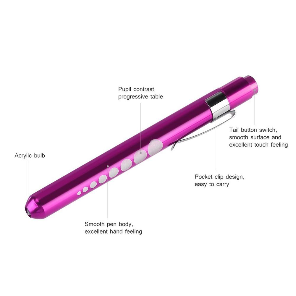 Flashlight Aluminum Alloy Scale Pen Light Pupil Oral Examination Pen Light Nurse Lamp