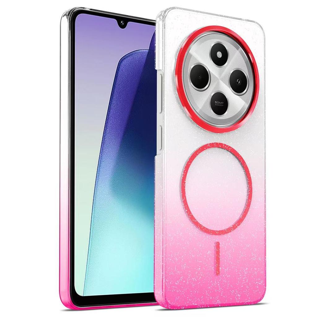 Case For Redmi 14C 4G shiny transparent strong magnetic shockproof cover For Redmi Note 14 Pro Plus 4G 5G Magsafe charging case