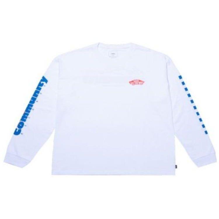 

Vans Letter Print Long Sleeve T-Shirt Men Tops White VN0009VFWHT XS