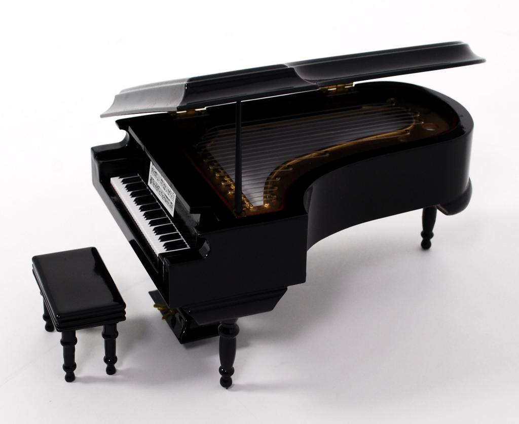 SUNRISE SOUND HOUSE Miniature Grand Piano, 18cm, Black
