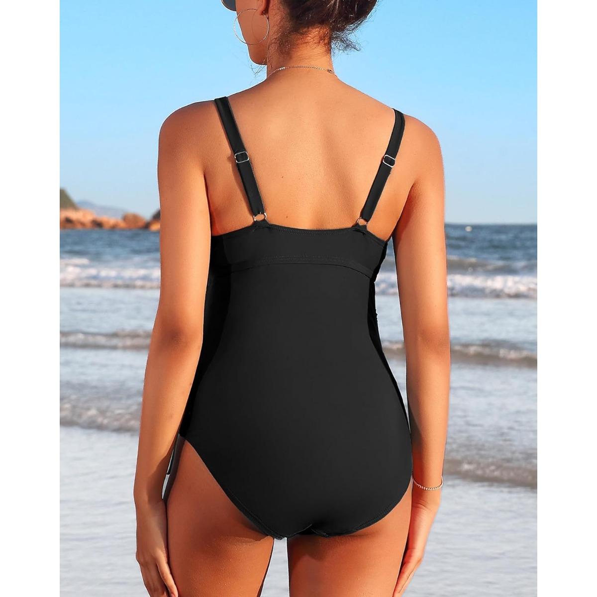 Charmleaks Купальник для беременных Цельный купальный костюм с v-образным вырезом — фото 12