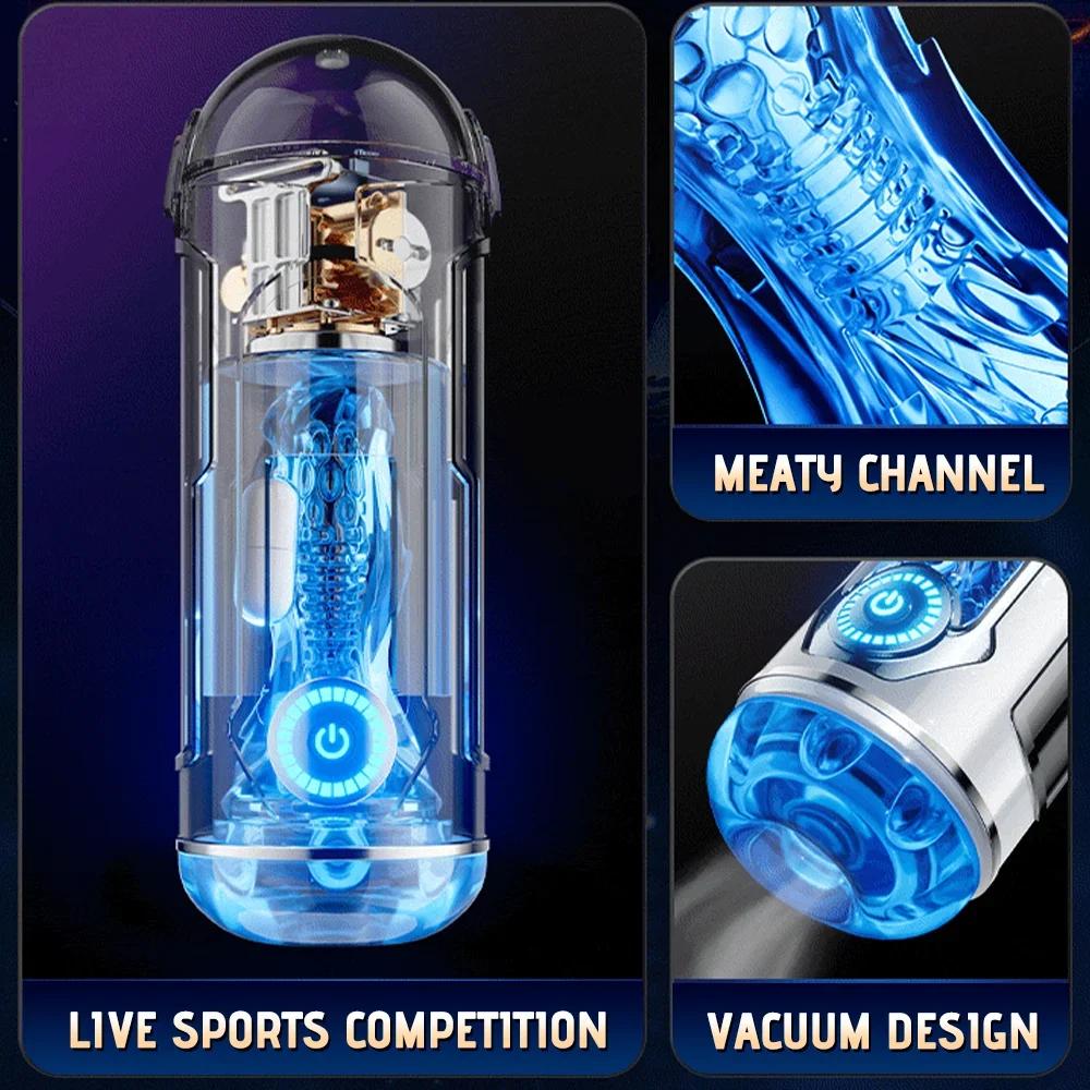 Automatic Male Masturbator Penetration Insert Powerful Suction Cup Heating Rod Penis Trainer Pocket Pussy Adult Sex Toy 18+