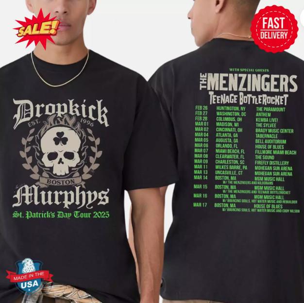 Dropkick Murphys St Patrick’s Day Tour 2026 With The Menzingers T-Shirt S
