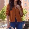 Autumn Solid Color Sweater Jacket Women's Solid Color Casual Long Sleeve Single Breasted Sweater Top