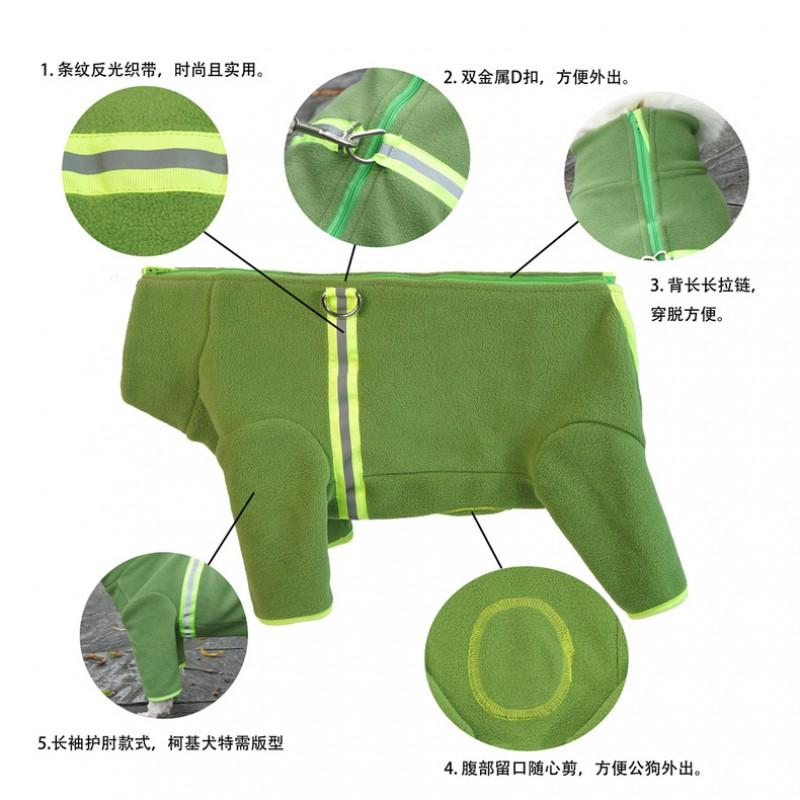 Warmer Fleece Hundejumpsuit Kleine Rassen Wintermantel Corgi Teddy Schnauzer 4-Beiner Outfit