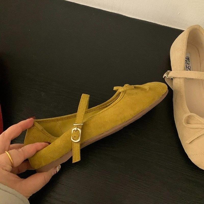 Gentle Bow Mary Jane Shoes Women's Spring New Inner Height Increase Ballet Shoes with Skirt Single Shoes