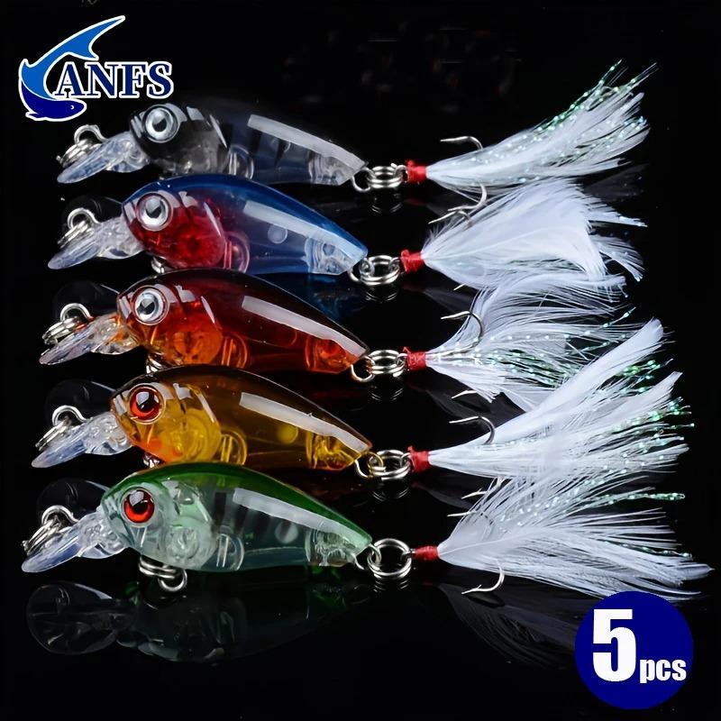 ANFS 5pcs 5pcs Minnow Fishing Lure Set 4g/4.5cm Artificial Baits Wobbler Crankbait Tackle Fishing Accessories