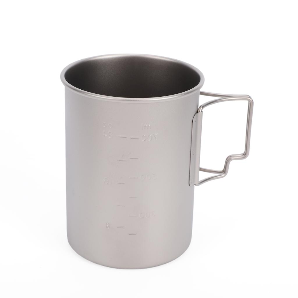 6pcs Ti Camping Cup Set with Fork Spoon Lightweight Water Mug for Backpacking Hiking Picnic Travel 4 Cups + 2 Fork Spoon