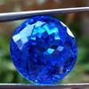 NATUURLIJKE Blauwe Saffier GECERTIFICEERD 45 Ct Unieke Ronde Slijping Sieraden Maken Edelsteen