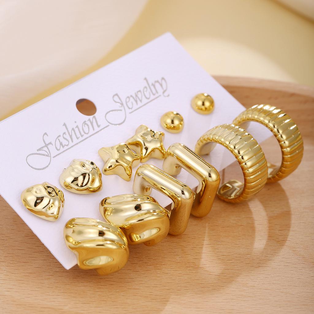 Hot-selling geometric irregular design earrings set, personalized design simple style CCB earrings