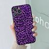 Purple Leopard Print Case For iPhone 16 15 14 13 12 11 Pro Max X XR 7 8 Plus Clear Soft Case Funda