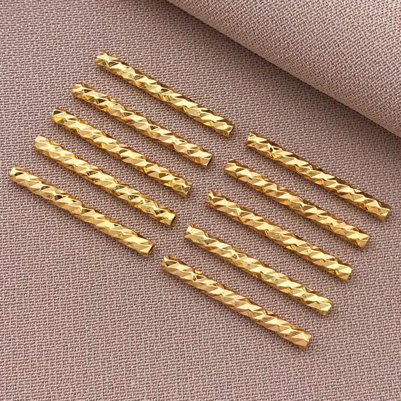 50pcs 18K Copper Plated True Golden Thick Silvery Platinum Batch Flower Connection Tube, DIY Bracelet Jewelry Making Accessories