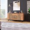 Sideboard TV Cabinet with Adjustable Shelves, Storage Cabinet, Three Drawers, for Living Room, Dining Room, Bedroom, Vintage, Brown, 140cm