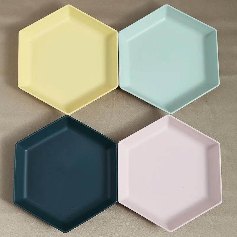 Wheat Straw Plate Dinnerware Dining Plate Set Plastic Plates Cake Dish Salad Plate Picnic Dishes Unbreakable Dishwasher Safe