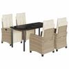 VidaXL Garden Dining Set with Cushions 5 Pcs, Table and Chairs with Adjustable Backrest, Outdoor Furniture 3213012