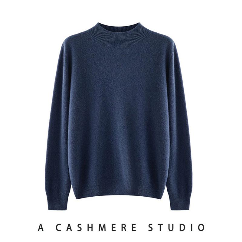 2026 Autumn Women's Pure Cashmere Half-High Neck Base Layer Sweater